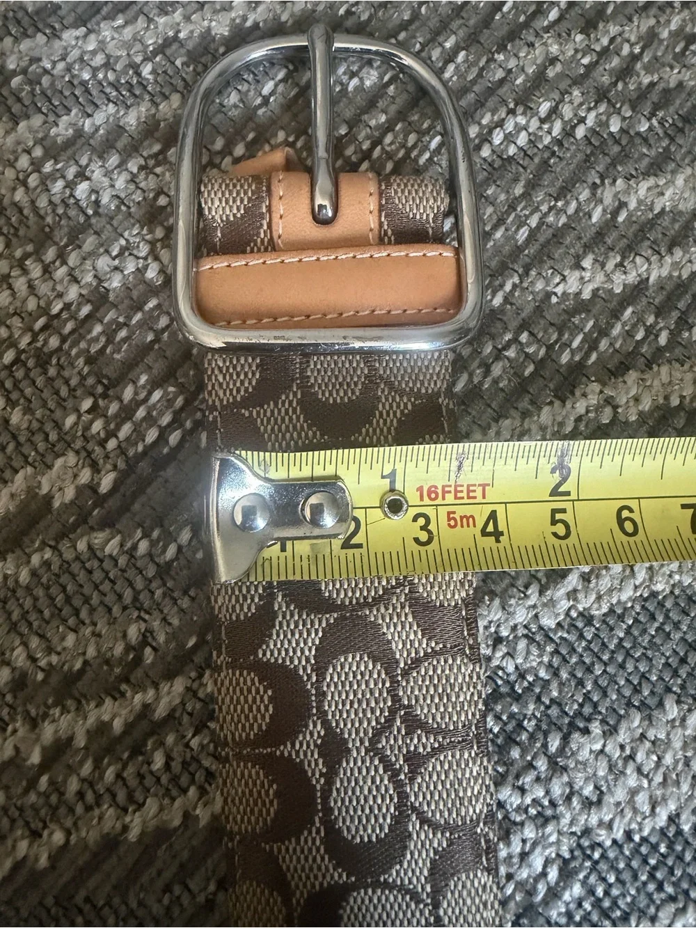 Classic Coach Signature Monogram Canvas Belt  - Medium